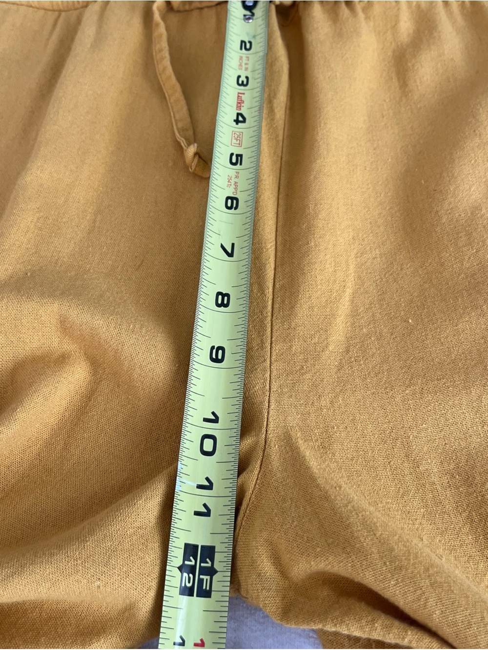 DREW by Anthropology Linen Minimalist Jumpsuit Pockets Drawstring Lrg Mustard - Picture 12 of 16